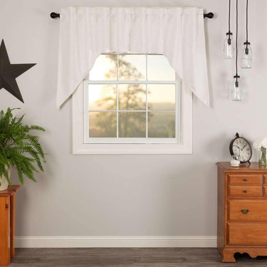 Simple Life Flax Antique White Swag Curtain Set of 2 36x36x16 VHC Brands - The Fox Decor